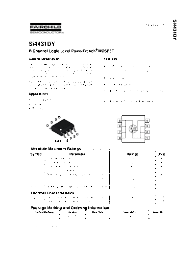 Various SI4431DY - P - Channel Logic Level PowerTrench MOSFET  . Electronic Components Datasheets Various SI4431DY - P - Channel Logic Level PowerTrench MOSFET.pdf