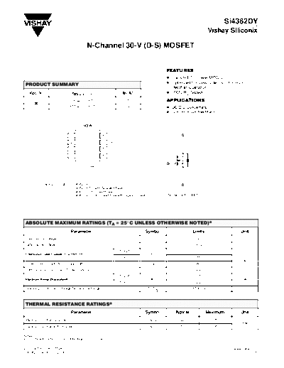 Various SI4362DY - N - Channel 30-V (D-S) MOSFET  . Electronic Components Datasheets Various SI4362DY - N - Channel 30-V (D-S) MOSFET.pdf