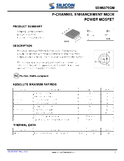 Various SSM6679GM - P-CHANNEL ENHANCEMENT MODE POWER MOSFET  . Electronic Components Datasheets Various SSM6679GM - P-CHANNEL ENHANCEMENT MODE POWER MOSFET.pdf