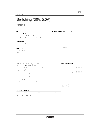Various SP8K1 - Switching (30V, 5.0A) - Rohm  . Electronic Components Datasheets Various SP8K1 - Switching (30V, 5.0A) - Rohm.pdf