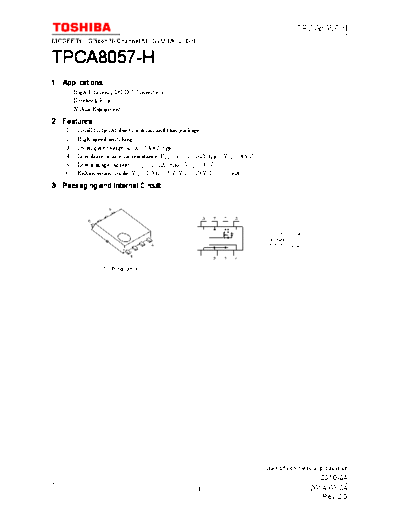 Various TPCA8057-H datasheet en 20140304  . Electronic Components Datasheets Various TPCA8057-H_datasheet_en_20140304.pdf