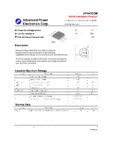 Various ap4435gm  . Electronic Components Datasheets Various ap4435gm.pdf