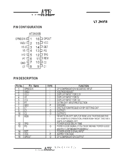 . Electronic Components Datasheets at2005b ate  . Electronic Components Datasheets Various at2005b_ate.pdf