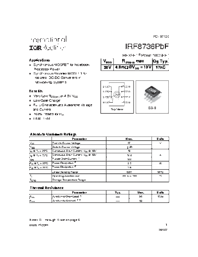 Various irf8736pbf  . Electronic Components Datasheets Various irf8736pbf.pdf