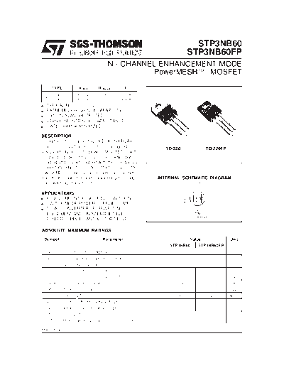 Various stp3nb60  . Electronic Components Datasheets Various stp3nb60.pdf