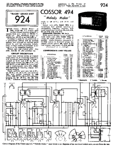 COSSOR Cossor 494AC  . Rare and Ancient Equipment COSSOR Cossor_494AC.pdf