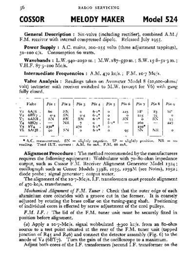 COSSOR 524  . Rare and Ancient Equipment COSSOR Cossor_524.pdf