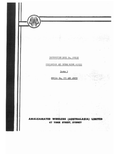 Awa distortion and noise meter a51932  . Rare and Ancient Equipment Awa awa_distortion_and_noise_meter_a51932.pdf