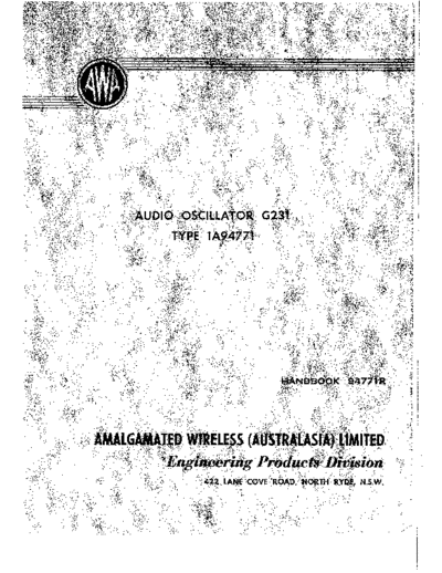 Awa g231a4manual1  . Rare and Ancient Equipment Awa g231a4manual1.pdf