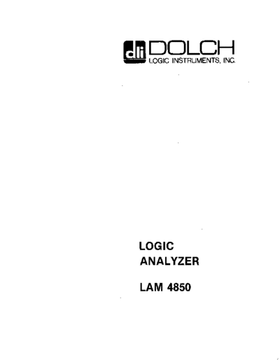 Dolch LAM-4850 Logic Analyzer WW  . Rare and Ancient Equipment Dolch DOLCH LAM-4850 Logic Analyzer WW.pdf