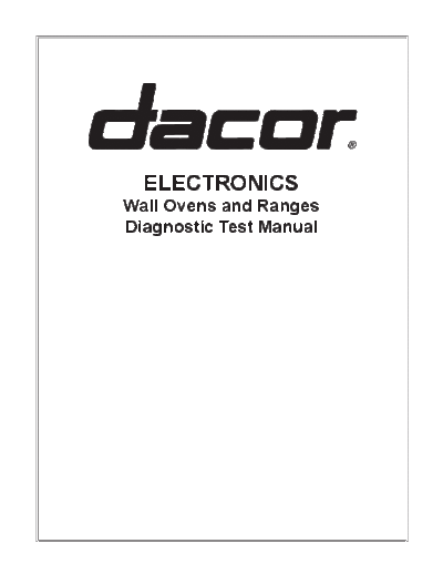 Dacor Dacor Electronics Wall Ovens and Ranges  . Rare and Ancient Equipment Dacor Dacor Electronics Wall Ovens and Ranges.pdf