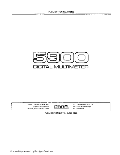 Dana DigitalMultimeter5900-Dana  . Rare and Ancient Equipment Dana DigitalMultimeter5900-Dana.pdf