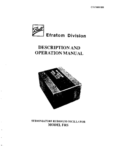EFRATOM Efratom FRS-C Rubidium Oscillator  . Rare and Ancient Equipment EFRATOM Efratom_FRS-C_Rubidium_Oscillator.pdf