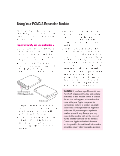 apple PCMCIA Exp. Mod. for PB 500   apple PowerBooks PB 500 Series PCMCIA Exp. Mod. for PB 500 .pdf