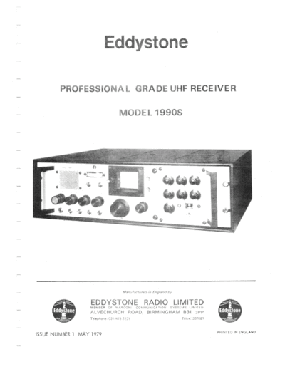 Eddystone 1990S Service Manual  . Rare and Ancient Equipment Eddystone 1990S Service Manual.pdf