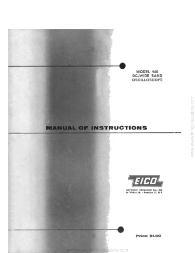 Eico eico model 460 oscilloscope  . Rare and Ancient Equipment Eico eico_model_460_oscilloscope.pdf