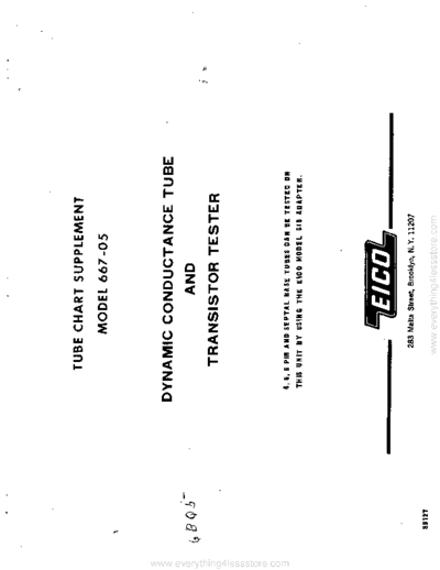 Eico eico model 667-05 tube data suppliment  . Rare and Ancient Equipment Eico eico_model_667-05_tube_data_suppliment.pdf