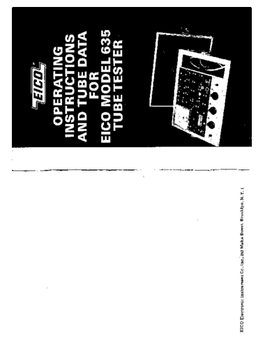 Eico eico model 635 tube tester and tube data  . Rare and Ancient Equipment Eico eico_model_635_tube_tester_and_tube_data.pdf