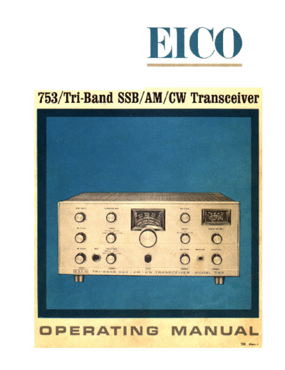 Eico eico model 753 tri-band am-cw-ssb transciever  . Rare and Ancient Equipment Eico eico_model_753_tri-band_am-cw-ssb_transciever.pdf