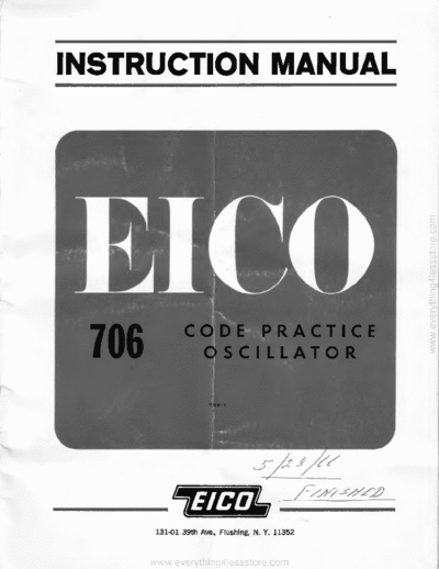 . Rare and Ancient Equipment eico model 706 code-practice oscillator  . Rare and Ancient Equipment Eico eico_model_706_code-practice_oscillator.pdf