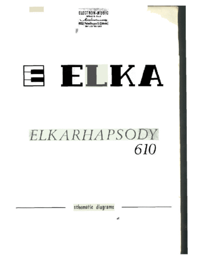 Elka Elka Rhapsody 610 Schematic  . Rare and Ancient Equipment Elka Elka Rhapsody 610 Schematic.pdf