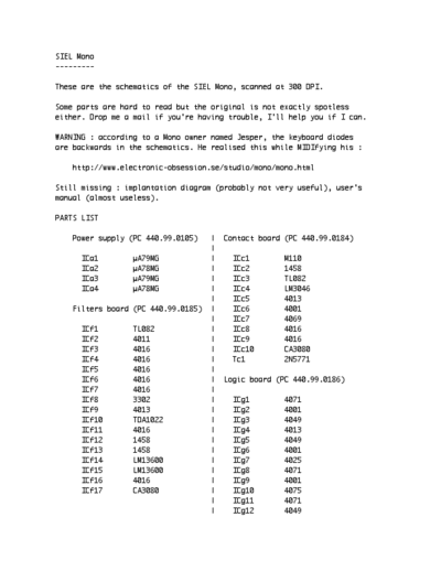 Siel SIEL monoschematics  . Rare and Ancient Equipment Siel SIEL monoschematics.pdf