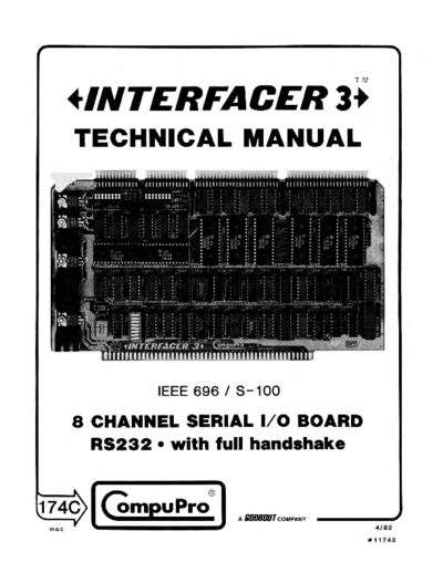 compupro 174C Interfacer 3 Technical Manual Apr82  . Rare and Ancient Equipment compupro 174C_Interfacer_3_Technical_Manual_Apr82.pdf