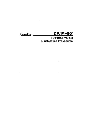 compupro CPM 86 Technical Manual and Installation Mar84  . Rare and Ancient Equipment compupro CPM_86_Technical_Manual_and_Installation_Mar84.pdf