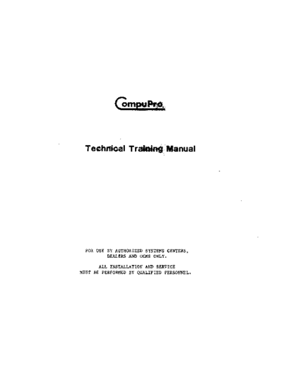 compupro TechTrainingMan Jul84  . Rare and Ancient Equipment compupro CompuproTechTrainingMan_Jul84.pdf