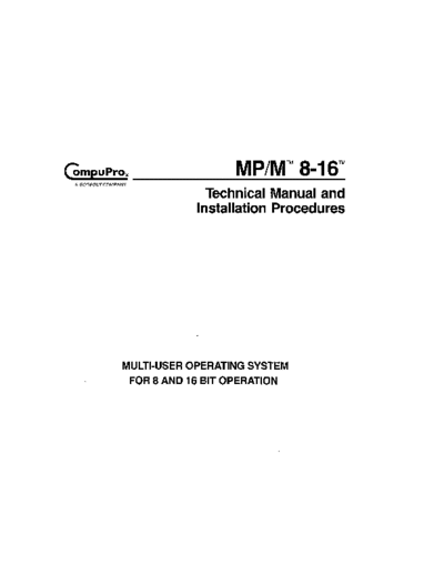 compupro MPM Technical Manual and Installation Mar84  . Rare and Ancient Equipment compupro MPM_Technical_Manual_and_Installation_Mar84.pdf