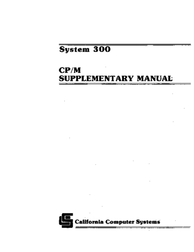 ccs CCS System 300 CPM Supplimentary Manual Sep81  . Rare and Ancient Equipment ccs CCS_System_300_CPM_Supplimentary_Manual_Sep81.pdf