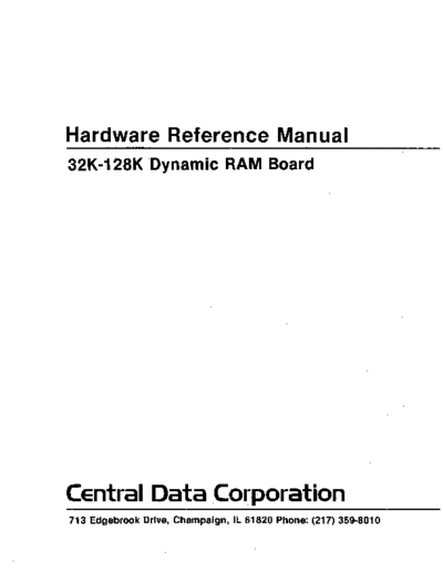 centralData centralData 32KmultibusRam  . Rare and Ancient Equipment centralData centralData_32KmultibusRam.pdf