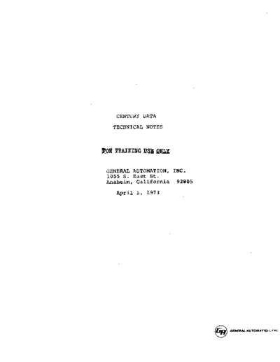 centuryData CenturyData TechnicalNotes Apr73  . Rare and Ancient Equipment centuryData CenturyData_TechnicalNotes_Apr73.pdf