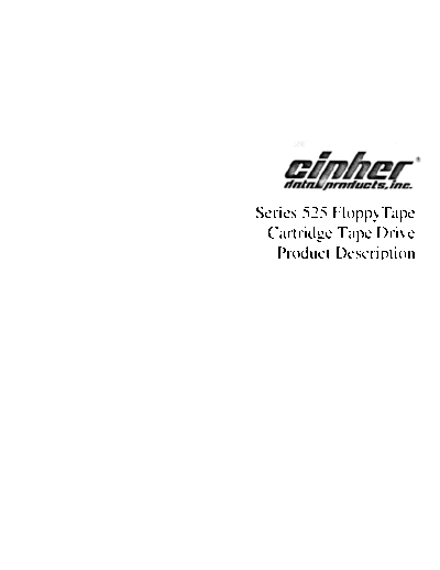 cipher Cipher 525 FloppyTapeProdDescr  . Rare and Ancient Equipment cipher Cipher_525_FloppyTapeProdDescr.pdf