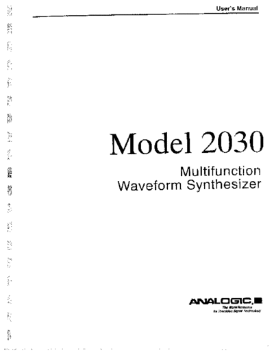 analogic 2030 USER  . Rare and Ancient Equipment analogic 2030 USER.pdf