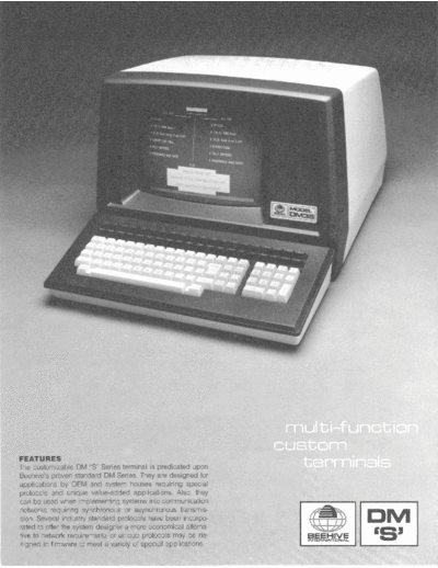 beehive BM1912RAM08-E Model DM S Data Sheet March1980  . Rare and Ancient Equipment beehive BM1912RAM08-E_Model_DM_S_Data_Sheet_March1980.pdf