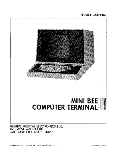 beehive MiniBee Svc Mar74  . Rare and Ancient Equipment beehive MiniBee_Svc_Mar74.pdf