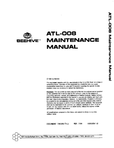 beehive TM0283T1-2 ATL-008svc Jul84  . Rare and Ancient Equipment beehive TM0283T1-2_ATL-008svc_Jul84.pdf