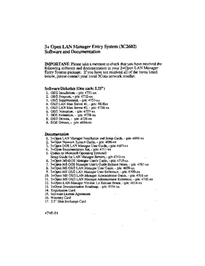 3Com 4795-01 3+Open LAN Manager Entry System Software and Documentation  3Com 3+Open 4795-01_3+Open_LAN_Manager_Entry_System_Software_and_Documentation.pdf