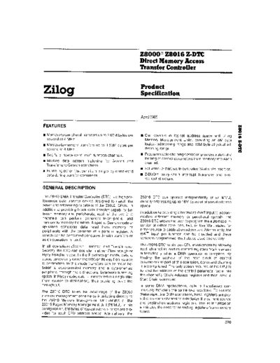 zilog z8016 dtc  zilog z8000 z8000DataSheets z8016_dtc.pdf