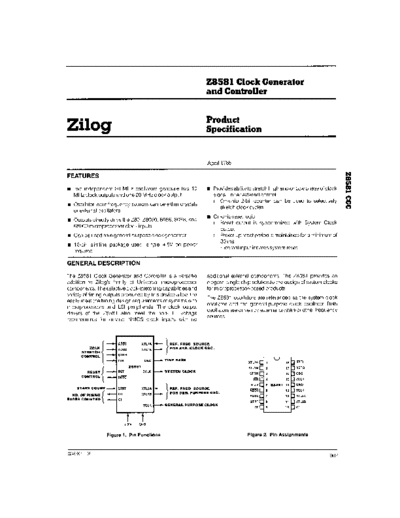 zilog z8581 clock  zilog z8000 z8000DataSheets z8581_clock.pdf