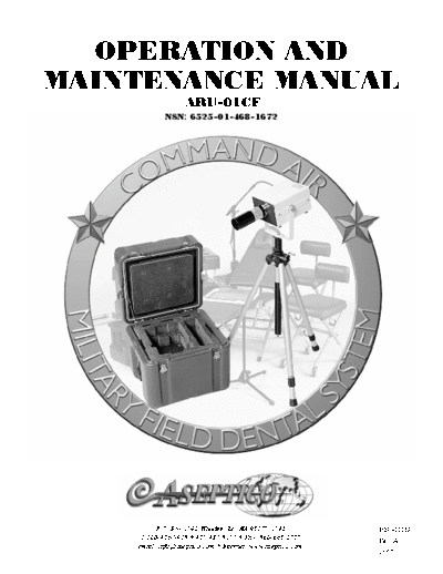 ASEPTICO ARU-01 Field Dental X-Ray - Maintenance manual  . Rare and Ancient Equipment ASEPTICO ARU-01 Aseptico ARU-01 Field Dental X-Ray - Maintenance manual.pdf