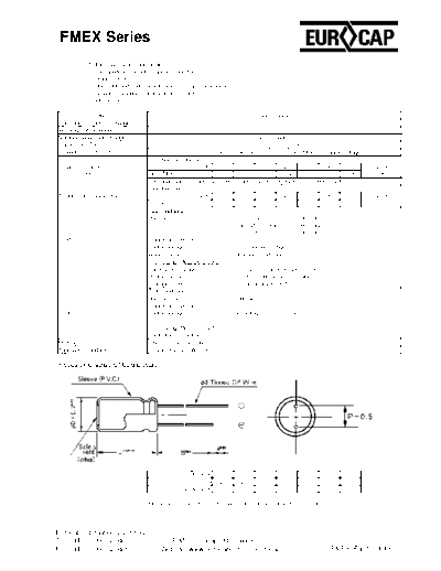 Eurocap [radial thru-hole ] FMEX Series  . Electronic Components Datasheets Passive components capacitors Eurocap Eurocap [radial thru-hole ] FMEX Series.pdf