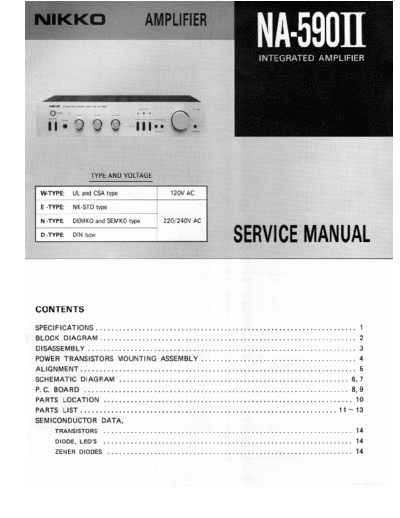 NIKKO hfe nikko na-590 ii service en  NIKKO Audio NA-590 hfe_nikko_na-590_ii_service_en.pdf