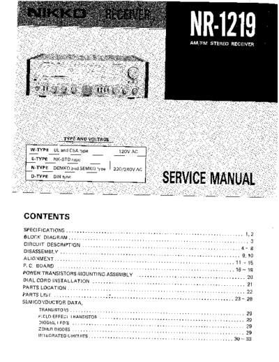 NIKKO hfe nikko nr-1219 service en  NIKKO Audio NR-1219 hfe_nikko_nr-1219_service_en.pdf