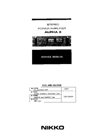 NIKKO hfe   alpha ii service en  NIKKO Audio Alpha II hfe_nikko_alpha_ii_service_en.pdf