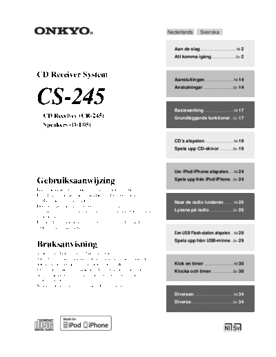 ONKYO hfe onkyo cs-245 nl se  ONKYO Audio CS-245 hfe_onkyo_cs-245_nl_se.pdf