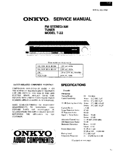 ONKYO hfe   t-22 service  ONKYO Audio T-22 hfe_onkyo_t-22_service.pdf