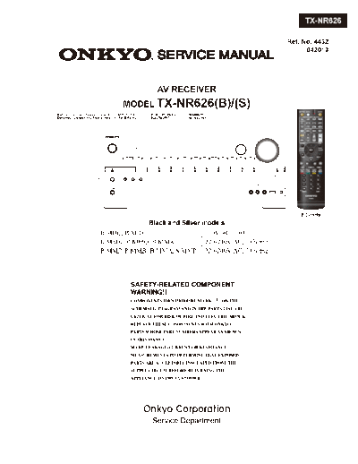 ONKYO hfe onkyo tx-nr626 service en  ONKYO Audio TX-NR626 hfe_onkyo_tx-nr626_service_en.pdf