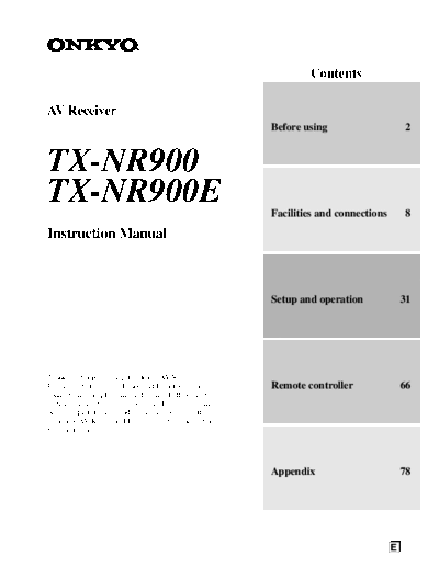 ONKYO tx-nr900 manual e  ONKYO Audio TX-NR900E tx-nr900_manual_e.pdf